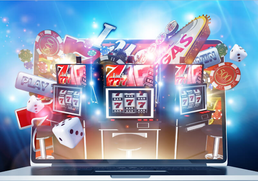Visualisering af de forskellige onlinespil i casino turneringer, terninger, spillemaskiner, jetoner og det hele på skærmen